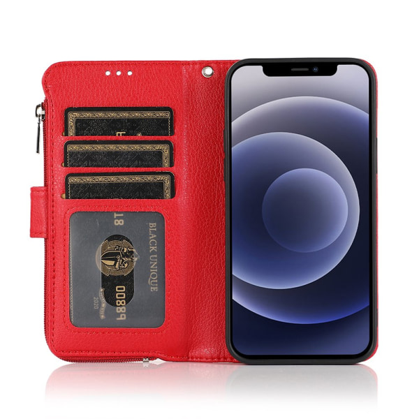 iPhone 12 - Lompakkokotelo Röd