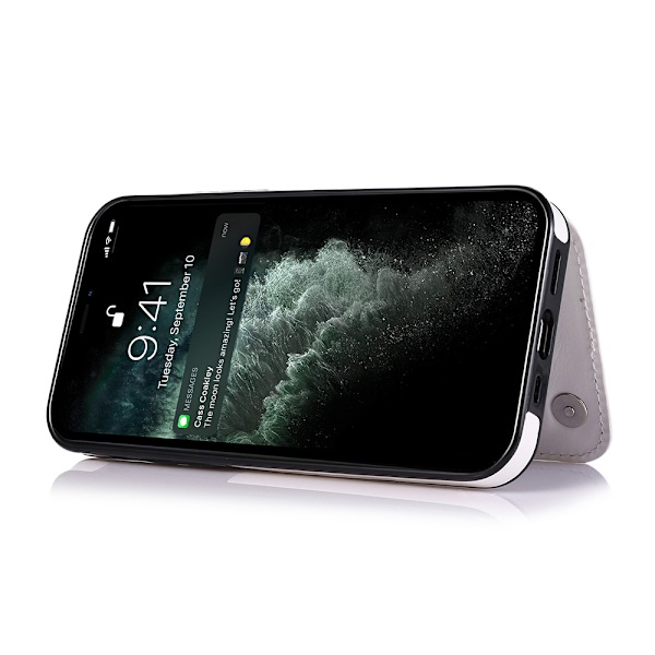 iPhone 13 - Smart & Praktisk Skal med Kortholder Brun