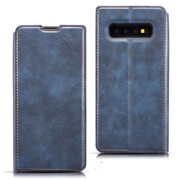 Robust Slitt�ligt RETRO Pl�nboksfodral - Samsung Galaxy S10 Plus Svart