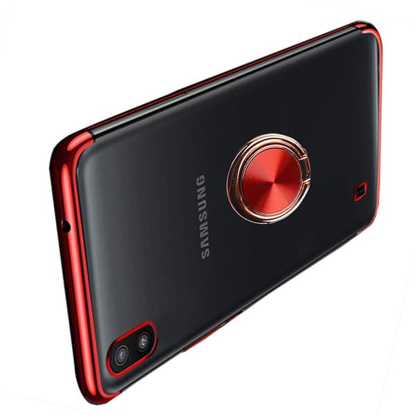 Silikonskal med Ringhållare - Samsung Galaxy A10 Silver