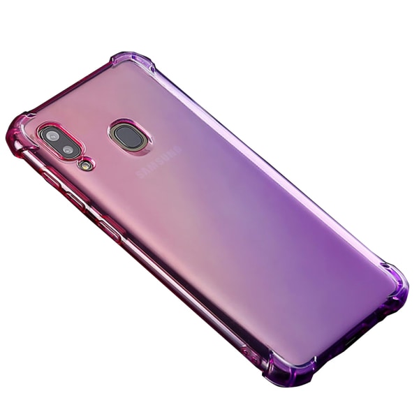 Samsung Galaxy A40 - Elegant silikondeksel Blå/Rosa