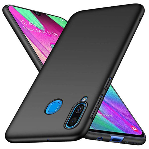 Robust Mattbehandlat Silikonskal - Samsung Galaxy A40 Svart