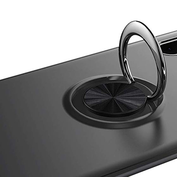 Samsung Galaxy A10 - Stilfuldt beskyttelsescover med ringholder Röd/Röd