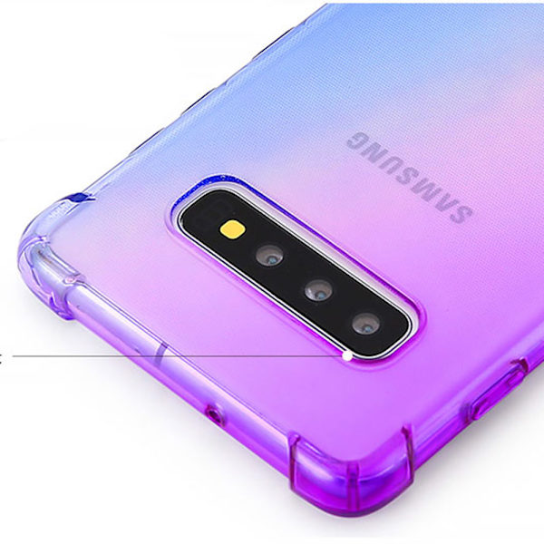 Samsung Galaxy S10E - Smidigt Skyddande Silikonskal Blå/Rosa