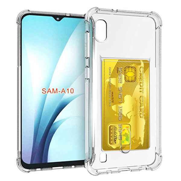 Samsung Galaxy A10 - Stilrent Skyddsskal med Kortfack Transparent/Genomskinlig