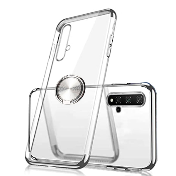 Huawei Nova 5T - Professionelt cover med ringholder FLOVEME Silver