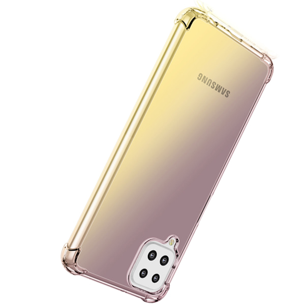 Samsung Galaxy A22 4G - Stødabsorberende stilfuldt silikonecover Svart/Guld
