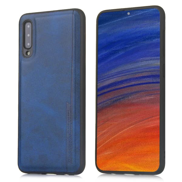 Kraftfullt PU-Läder Skal - Samsung Galaxy A50 Blå Blå