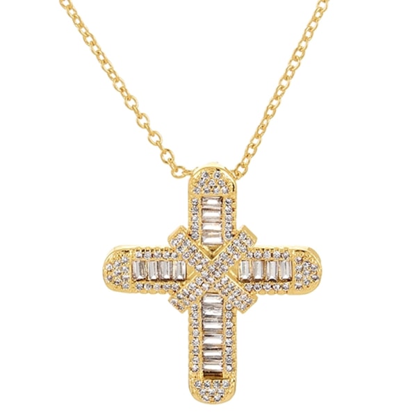 Exklusivt Stilsäkert Kors Halsband HÖG KVALITET Guld
