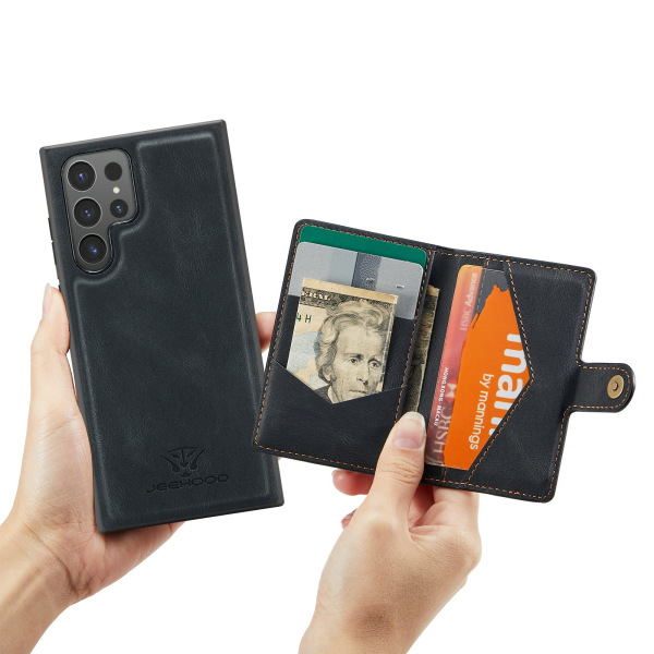 Nahkainen lompakko magneettipidikkeellä Galaxy S24 Ultralle Svart