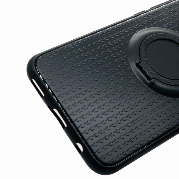 Beskyttelsesdeksel med ringholder i karbondesign - Huawei Mate 20 Lite Röd