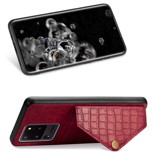 Praktisk cover med kortrum - Samsung Galaxy S20 Ultra Röd