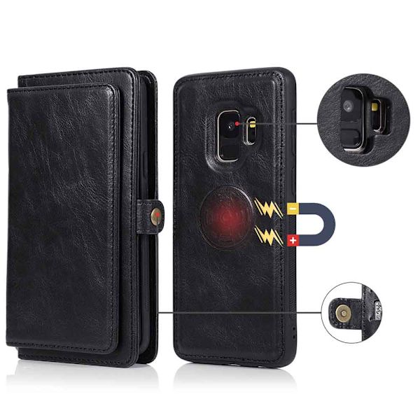 Eksklusivt og vellaget lommebokfutteral - Samsung Galaxy S9 Svart