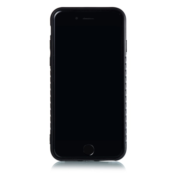 iPhone SE 2022 - Smart Stilfuldt Retro Cover med kortrum Mörkblå