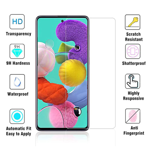 Samsung Galaxy A41 Standard 4-PACK näytönsuoja 9H 0,3mm Transparent/Genomskinlig