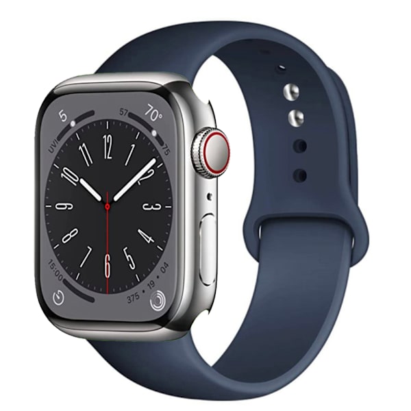 Klassisk holdbart silikonearmbånd til Apple Watch 38mm/40mm/41mm Marinblå M