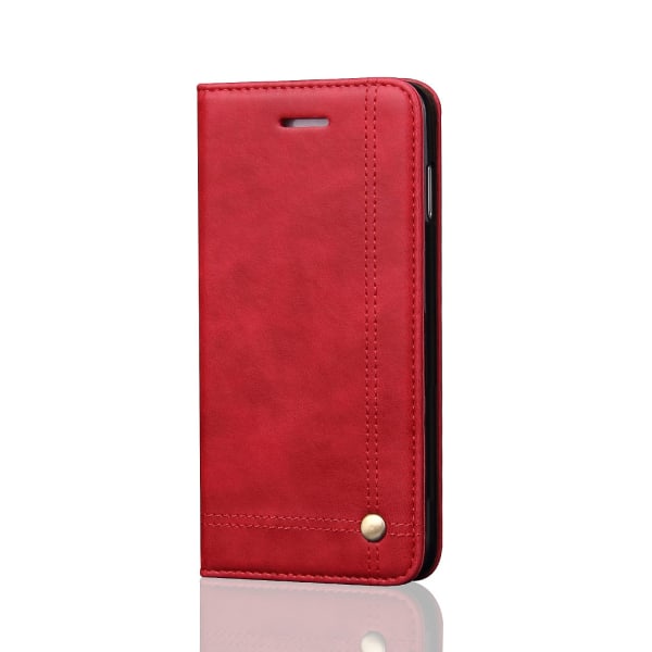 LEMANS popul�ra Pl�nboksfodral till Samsung Galaxy S8+ Röd