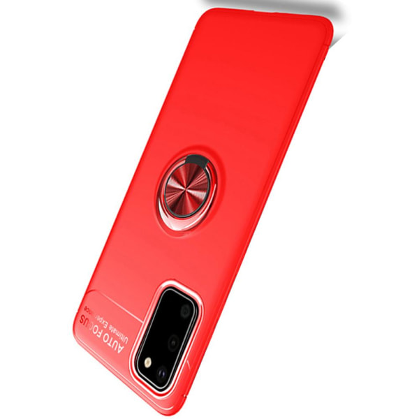 Samsung Galaxy S20FE - Stilsäkert Praktiskt Skal med Ringhållare Röd