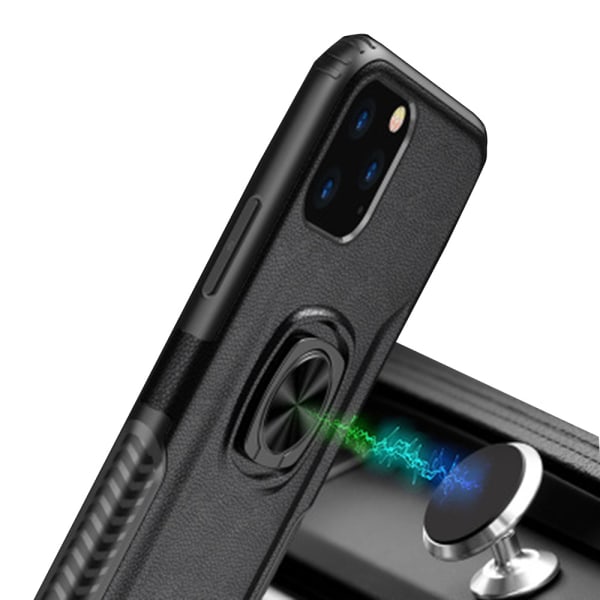 iPhone 11 - Robust Skyddande Skal med Ringhållare Svart