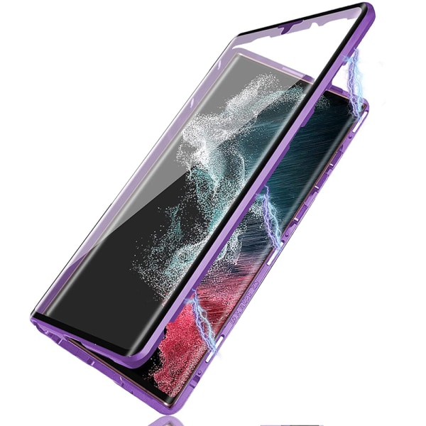 Samsung Galaxy S21 Ultra - Stilig dobbel magnetisk deksel Purple