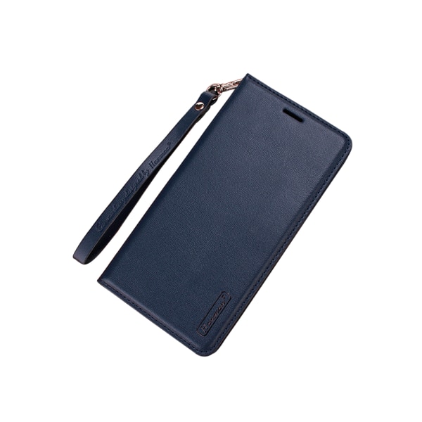 Stilig eksklusivt deksel med lommebok til iPhone X/XS Marinblå