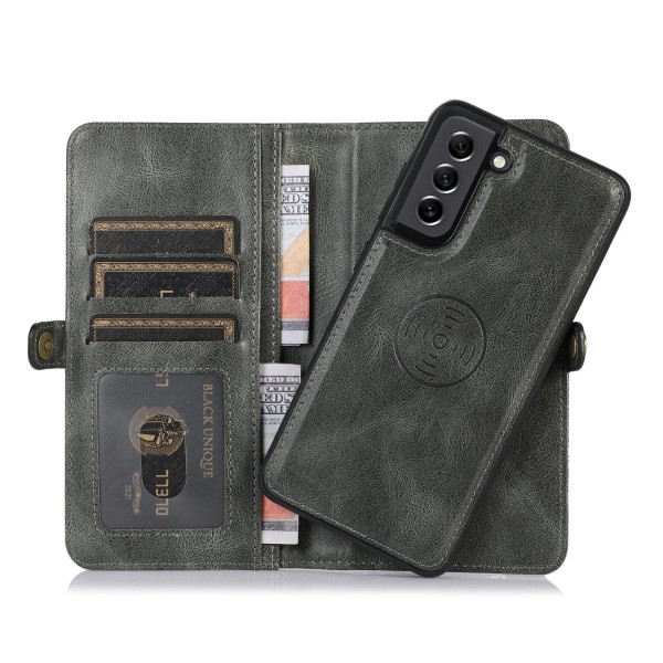 A54 5G - Luksus lommebokveske i skinn med 2 kortspor Dark green