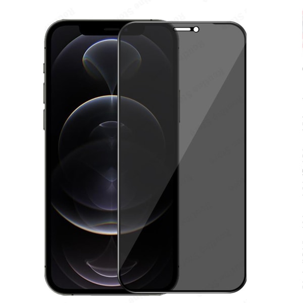 2-PACK iPhone 12 näytönsuoja Anti-Spy HD 0,3mm Svart