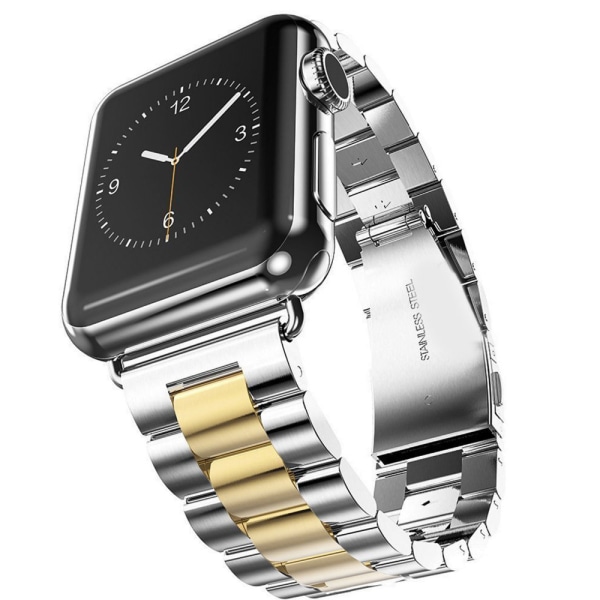 Apple Watch 44mm (4) - Elegant L�nk i Rostfritt St�l Silver-Rosa