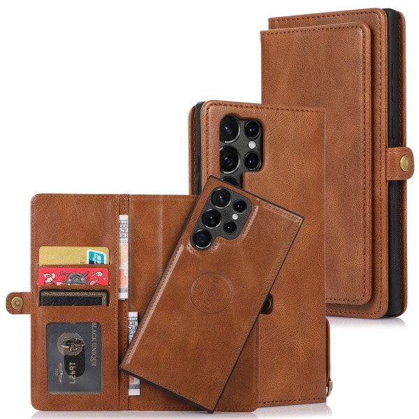Samsung Galaxy S23 Ultra -  Plånboksfodral med 2 in 1 funktion Svart