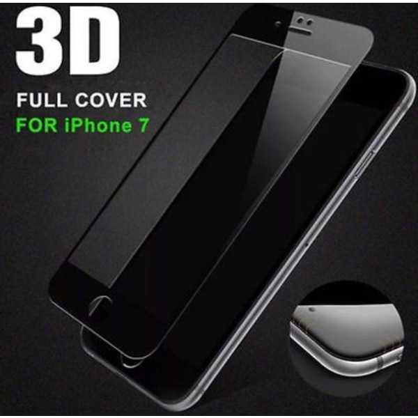 iPhone 7 2-PACK Skærmbeskytter 3D 9H Ramme 0,2 mm HD-Clear Svart Svart
