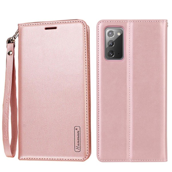 Samsung Galaxy Note 20 - Elegant Plånboksfodral (HANMAN) Roséguld