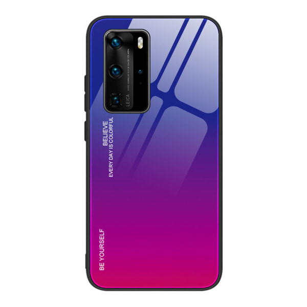 Huawei P40 Pro - Genomtänkt Skyddande Skal Blå/Rosa