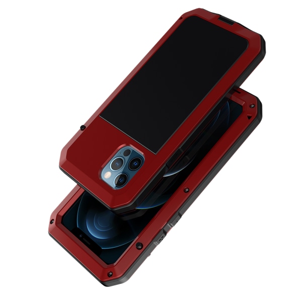 iPhone 12 Mini - HEAVY DUTY 360-Aluminiumsdeksel Röd