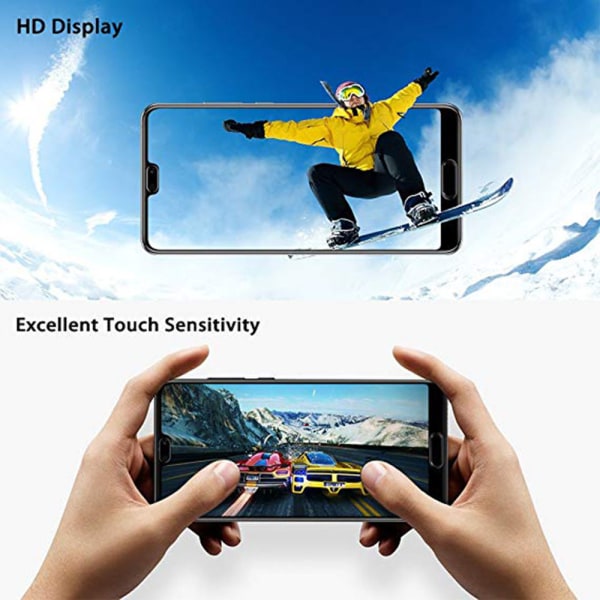 Skærmbeskytter 2.5D 2-PACK med ramme HD-Clear 9H Huawei P20 Svart Svart