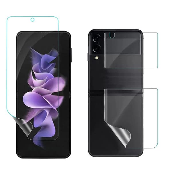 2-PACK Z Flip 4 - 3in1 Hydrogel Fram- & Baksida Sk�rmskydd Transparent