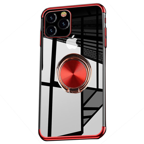 iPhone 11 - Praktiskt Silikonskal med Ringhållare (Floveme) Röd