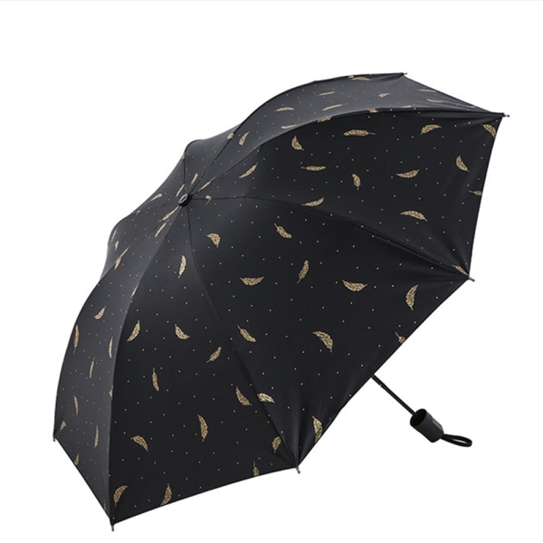 Praktiskt Hållbart Paraply med Fjäder Motiv Vit