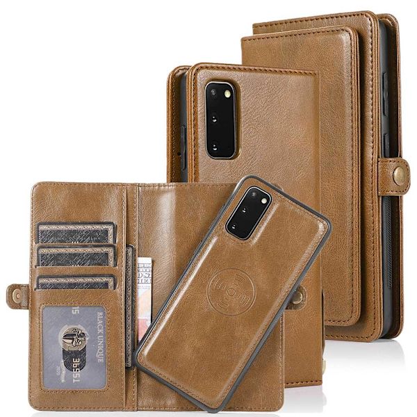 Samsung Galaxy S20 FE - Stilfuldt 2-1 Wallet etui Brun