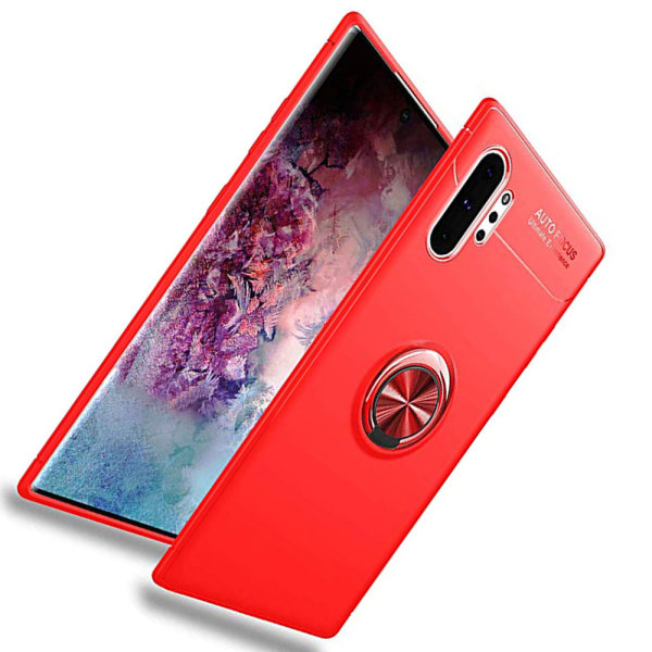Gjennomtenkt deksel med ringholder - Samsung Galaxy Note10+ Röd/Röd