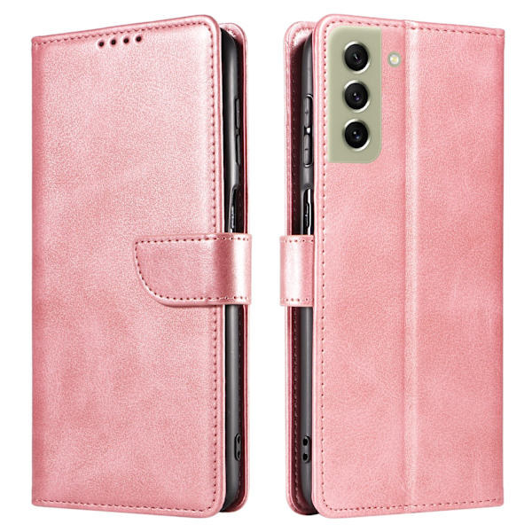 Samsung Galaxy S21 FE - Elegant Smidigt Plånboksfodral Roséguld