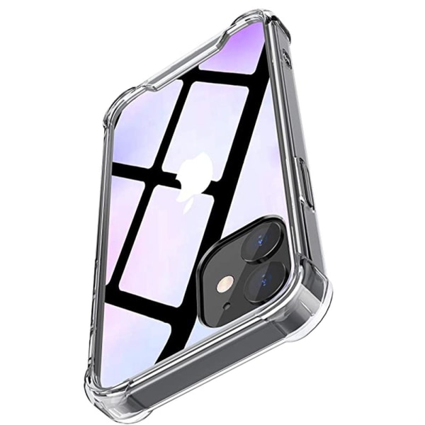 iPhone 12 - Iskuja vaimentava Floveme-silikonikotelo (paksu kulma) Transparent/Genomskinlig