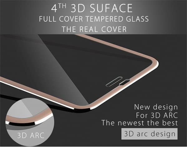 iPhone 6/6S HuTech (3-PACK) Skärmskydd 3D med RAM Guld