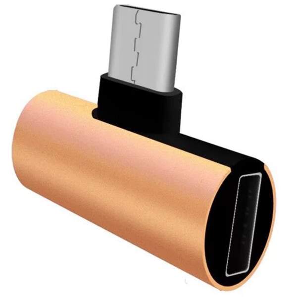 2-1 Mini Type-C Adapter Laddare Roséguld