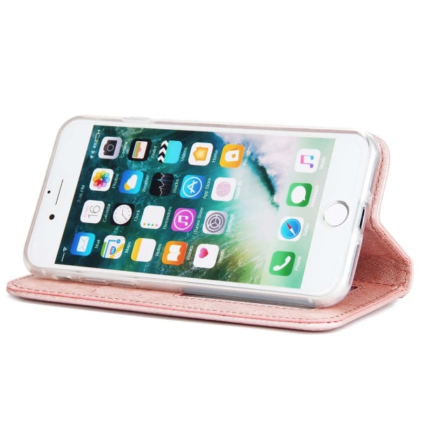 iPhone 7 - Stilrent Praktiskt Plånboksfodral (FLOVEME) Guld
