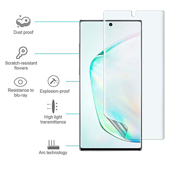 Note 10+ näytönsuoja 9H Nano-Soft Screen-Fit HD-Clear Transparent/Genomskinlig