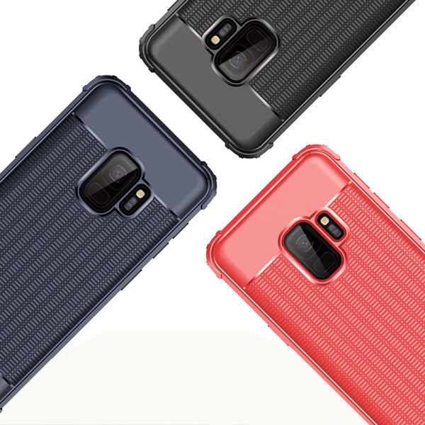 Stilfuldt praktisk Leman-cover - Samsung Galaxy S9 Plus Röd