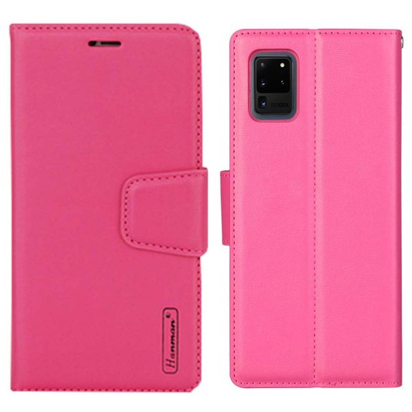 Samsung Galaxy S20 Ultra - Praktiskt Plånboksfodral HANMAN Rosaröd