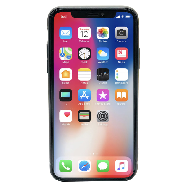 Stilfuldt beskyttelsescover SORT til iPhone X/XS