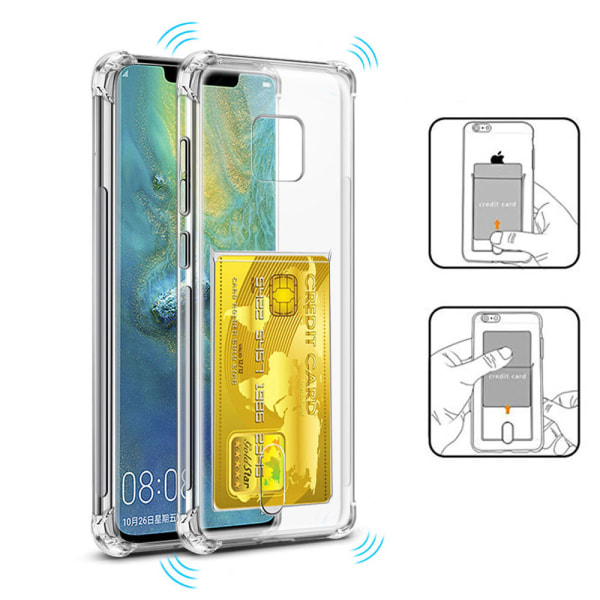 Huawei Mate 20 Pro - Skal med Korthållare Transparent