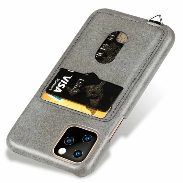 Stilfuldt cover med kortholder - iPhone 11 Pro Max Ljusbrun